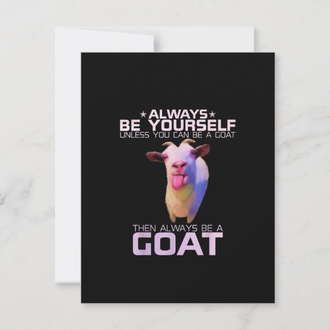 Farbenfrohe Funny Goat-Geschenk Einladung (Vorderseite)