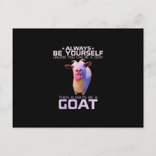 Farbenfrohe Funny Goat-Geschenk Einladungspostkarte