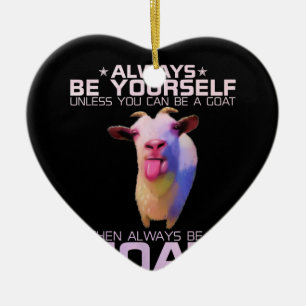 Farbenfrohe Funny Goat-Geschenk Keramik Ornament