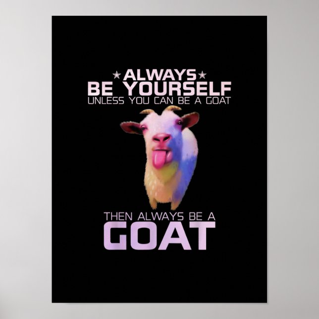 Farbenfrohe Funny Goat-Geschenk Poster (Vorne)
