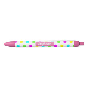 Farbenfrohe Funny Polka Dots Personalisiert Girls  Kugelschreiber