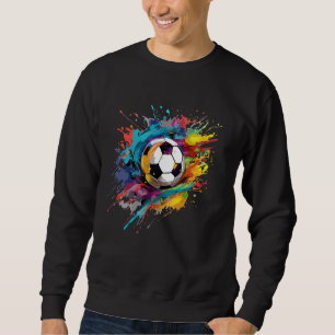 Farbenfrohe Fußball Ball Splash Art Football Sweatshirt