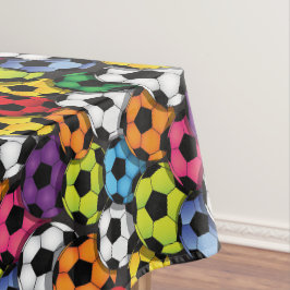 Farbenfrohe Fußball-Balls Design-Tablett Tischdecke