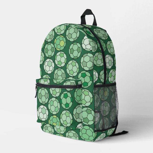 Farbenfrohe Fußball-Muster Bedruckter Rucksack (Rückseitige Ecke Rechts)