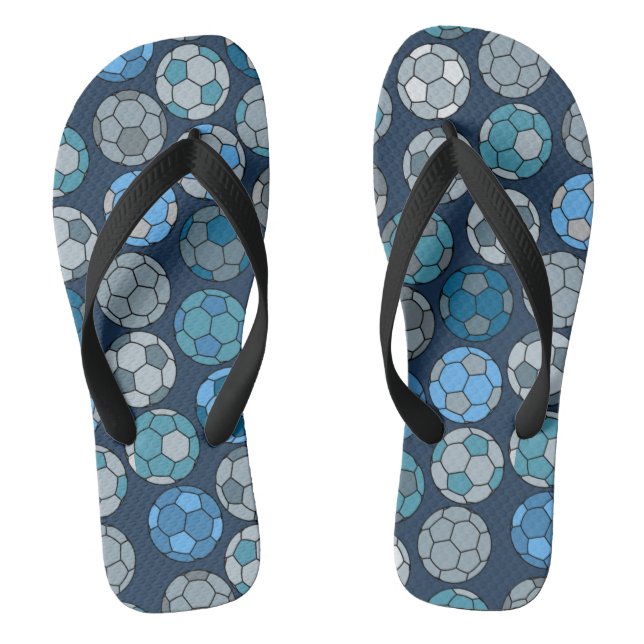 Farbenfrohe Fußball-Muster Flip Flops (Fußbett)