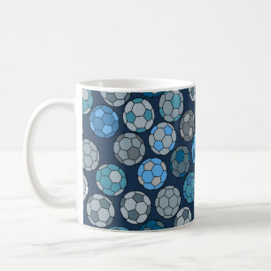 Farbenfrohe Fußball-Muster Kaffeetasse