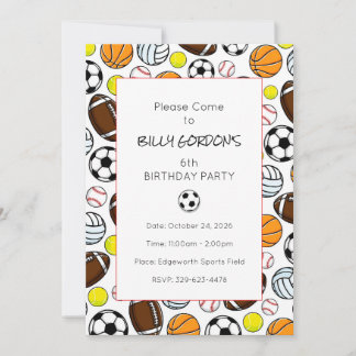 Farbenfrohe Fußball-Spaßparty für Kinder Einladung