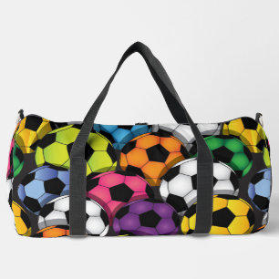 Farbenfrohe Fußballbälle Design Duffel Tasche