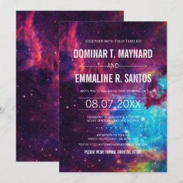 Farbenfrohe Galaxie Einladung