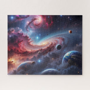 farbenfrohe Galaxie mit Sternen und Nebel