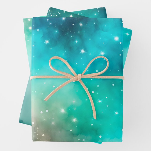 Farbenfrohe Galaxy Art Wrapping Paper Sheets Geschenkpapier Set (Von Creator hochgeladen)
