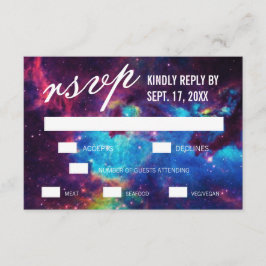 Farbenfrohe Galaxy Wedding RSVP Cards Karte