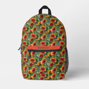 Farbenfrohe Gänseblümchen Blumen Natur Muster Pers Bedruckter Rucksack
