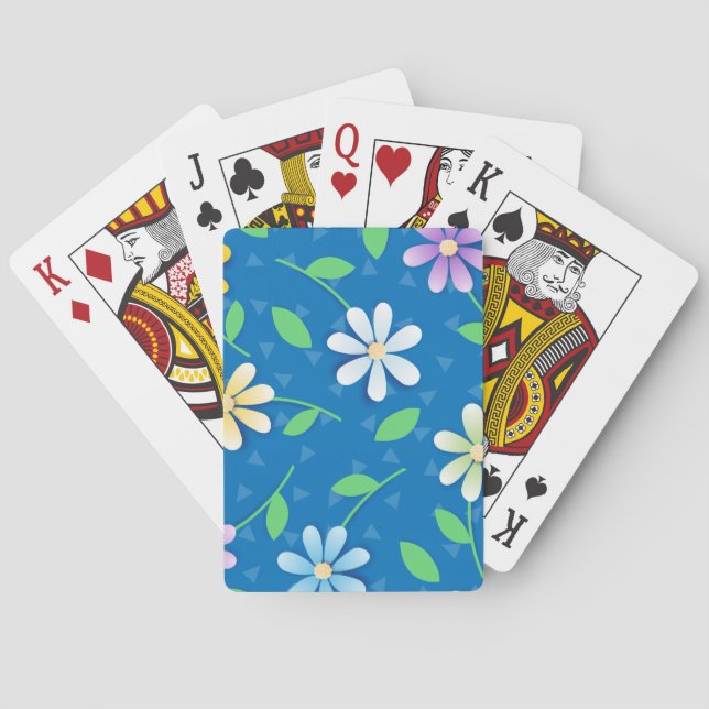 Farbenfrohe Gänseblümchen Spielkarten (Rückseite)