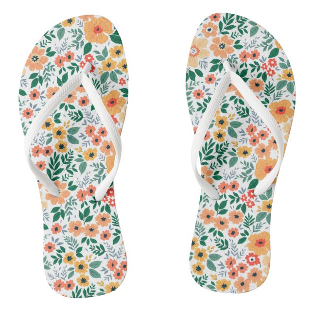 Farbenfrohe Garden Bouquet Muster Flip Flops (Fußbett)