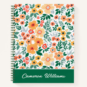 Farbenfrohe Garden Bouquet Muster Notizbuch