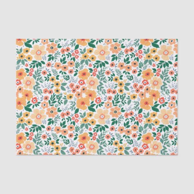 Farbenfrohe Garden Bouquet Muster Seidenpapier (Vorderseite)