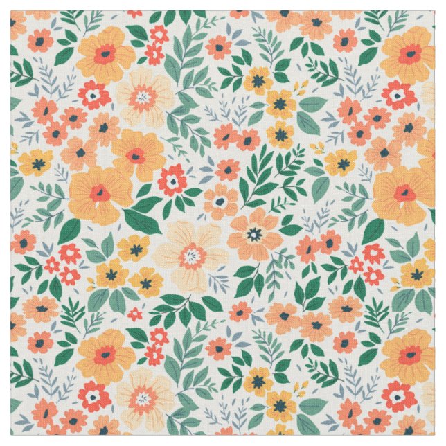 Farbenfrohe Garden Bouquet Muster Stoff (Nahaufnahme)