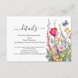 Farbenfrohe Gartenanlage Boho Wildblumen Eintritts Begleitkarte