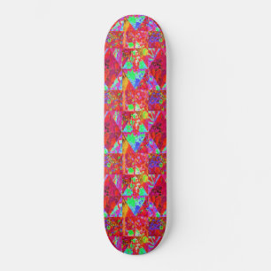 Farbenfrohe Gartenquiltmalerei mit Red Hydrangea Skateboard
