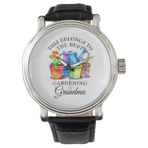 Farbenfrohe Gartenwerkzeuge Oma Armbanduhr