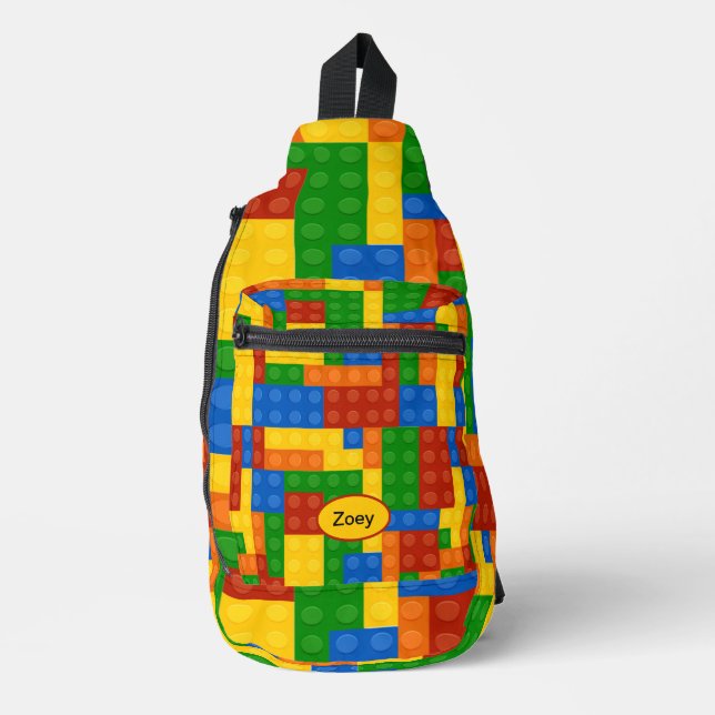 Farbenfrohe Gebäude Brillen Kinder Personalisiert Crossbody Bag (Vorderseite)