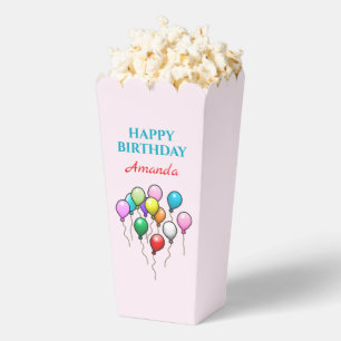Farbenfrohe Geburtstagsballons Geschenkschachtel
