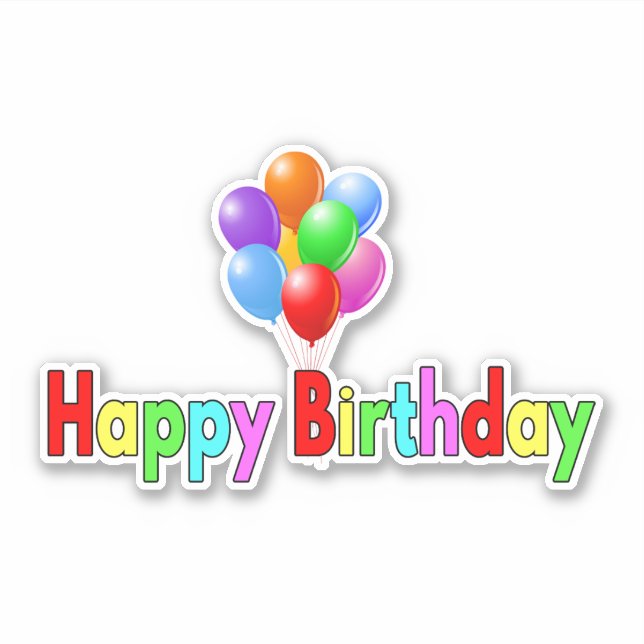 Farbenfrohe Geburtstagskünste Kunst Aufkleber (Vorderseite)