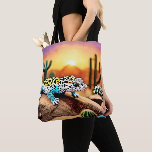 Farbenfrohe Gecko Rocks Design Tasche (Von Nahem)