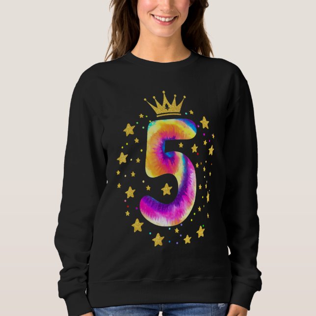 Farbenfrohe Gefärbte Krawatte 5 Jahre alte Mädchen Sweatshirt (Vorderseite)
