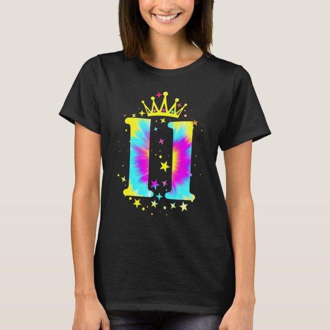 Farbenfrohe Gefärbte Krawatte Elf 11-jährige Mädch T-Shirt (Vorderseite)