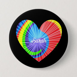 Farbenfrohe Gefärbte Krawatte Herz Button