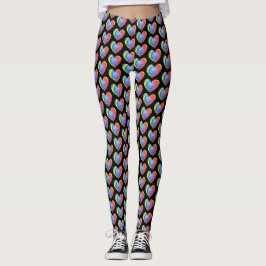 Farbenfrohe Gefärbte Krawatte Herz Leggings