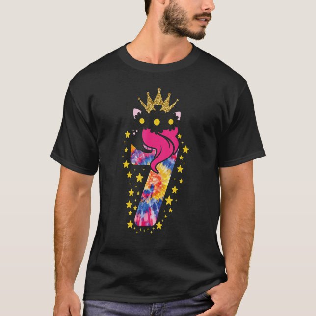 Farbenfrohe Gefärbte Krawatte Nummer 7 Jahre Alte  T-Shirt (Vorderseite)