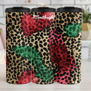 Farbenfrohe gefleckte Patchwork-Textur Thermosbecher