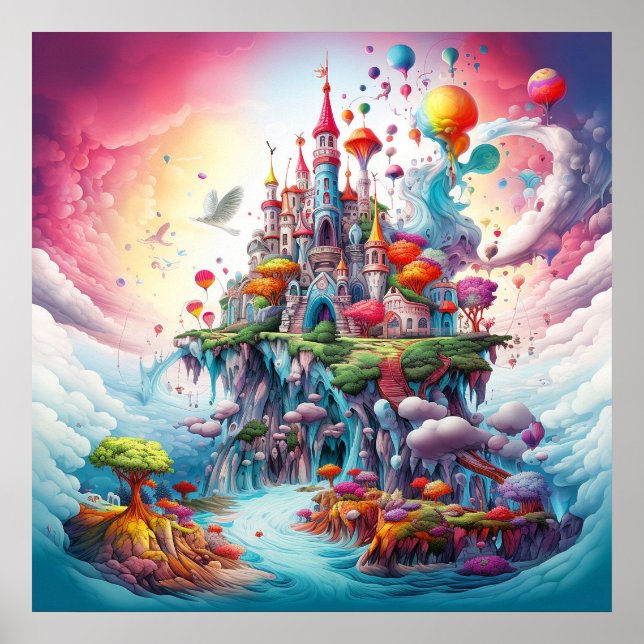 Farbenfrohe, geheimnisvolle Natur Fantasy Land Poster (Vorne)
