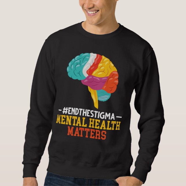 Farbenfrohe Gehirnpsychische Gesundheit Sweatshirt (Vorderseite)