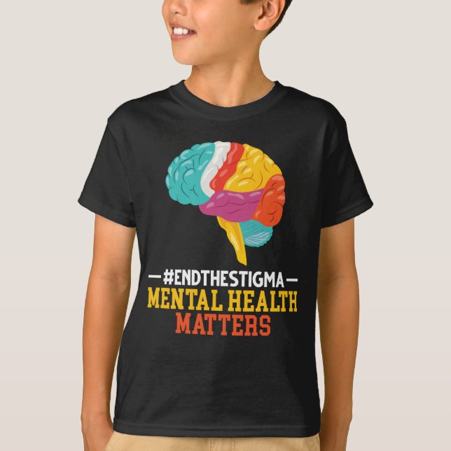 Farbenfrohe Gehirnpsychische Gesundheit T-Shirt (Vorderseite)