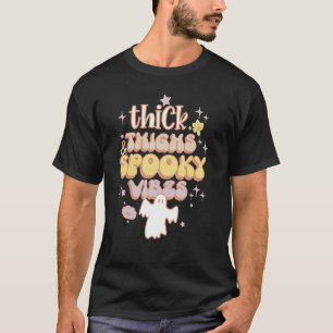 Farbenfrohe Geisterdicken und Spooky Vibes Hallo T-Shirt
