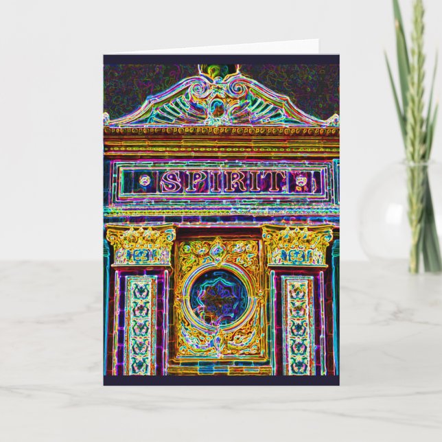 Farbenfrohe Geisterkarte Karte (Vorderseite)