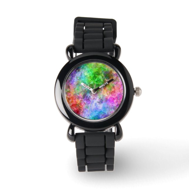 Farbenfrohe, gekräuselte Textur Armbanduhr (Vorderseite)