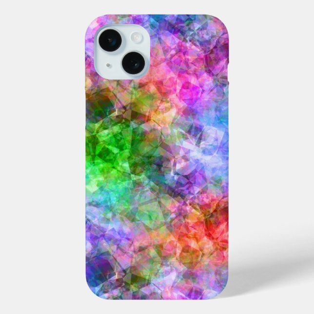 Farbenfrohe, gekräuselte Textur iPhone 15 Mini Hülle (Rückseite)