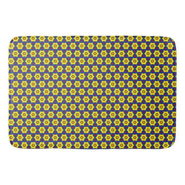 Farbenfrohe gelbe Blumen Badematte (Vorderseite)