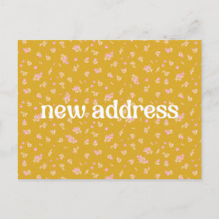 Farbenfrohe gelbe Blüte Wir bewegten neue Zuhause Postkarte