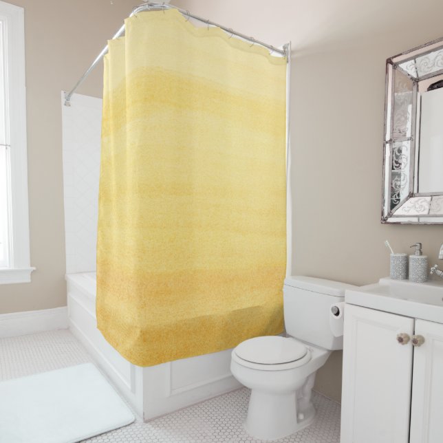 Farbenfrohe gelbe Wasserfarbe Ombre Muster Duschvorhang (Beispiel)