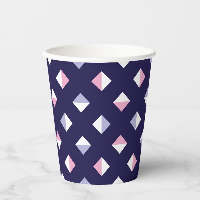 Farbenfrohe Gem Nahtloses Muster Pappbecher (Vorderseite)