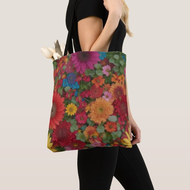 Farbenfrohe gemischte Blumen Tasche (Von Nahem)