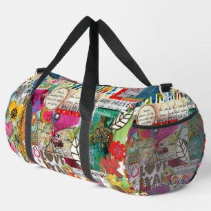 Farbenfrohe gemischte Medien Inspiration Duffle Bag