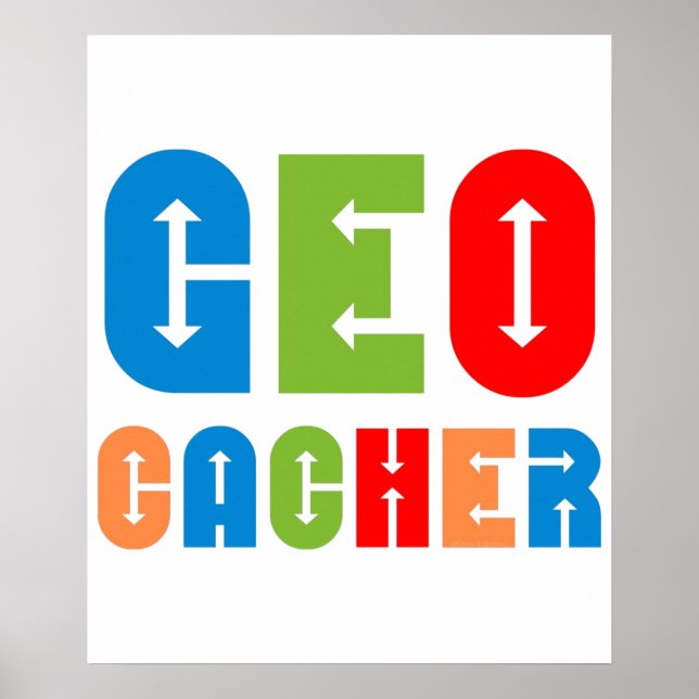 Farbenfrohe Geocacher Arrows Poster (Vorne)