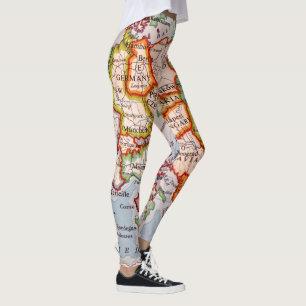 Farbenfrohe geographische Weltkarte Leggings